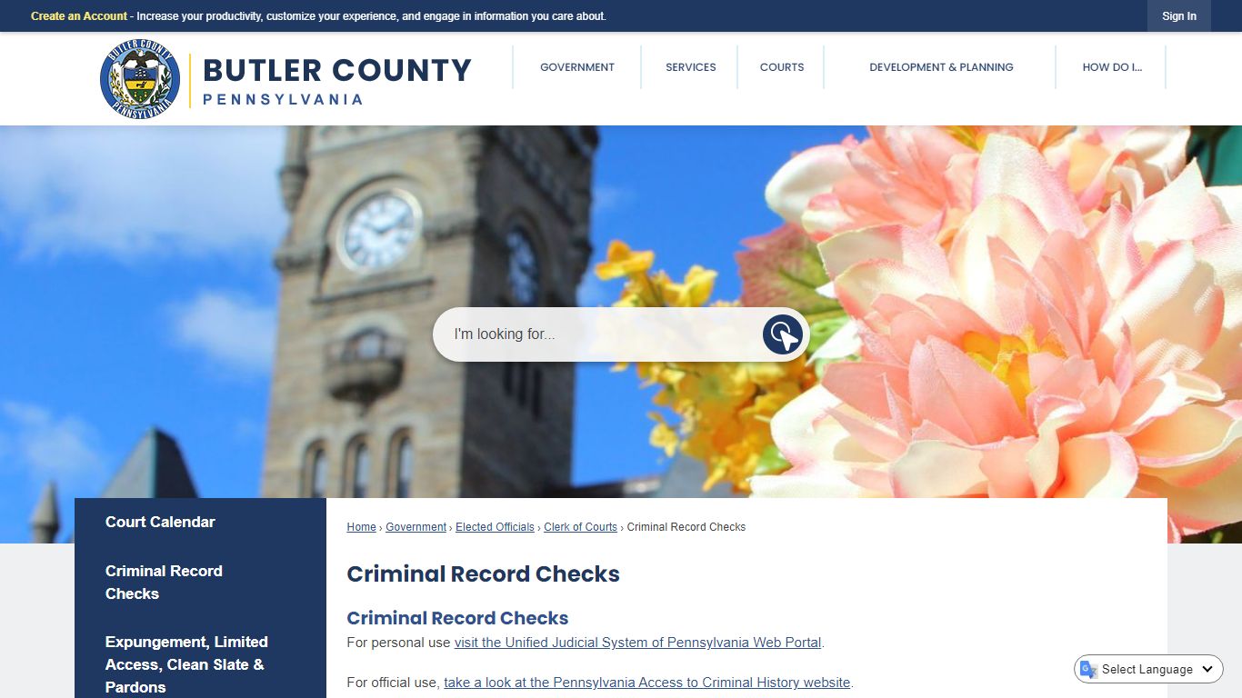 Criminal Record Checks | Butler County, PA