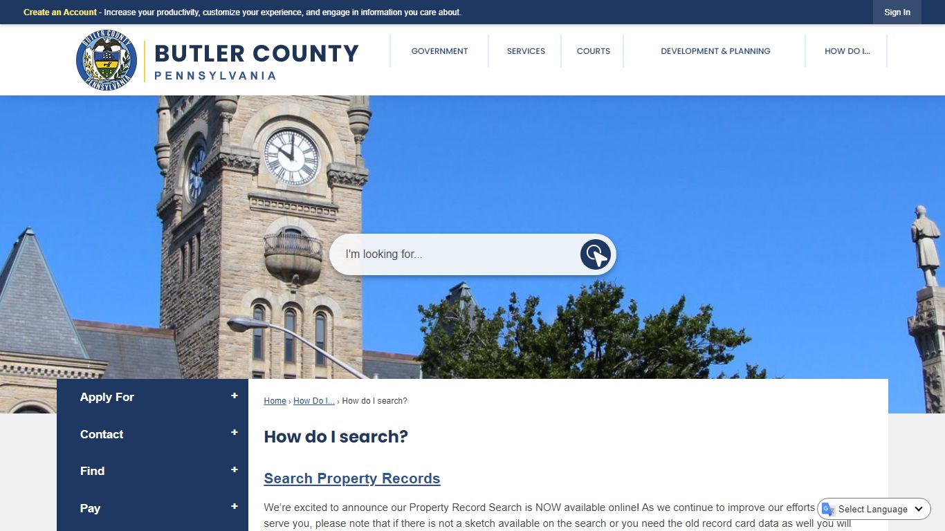How do I search? | Butler County, PA - Butler County, Pennsylvania
